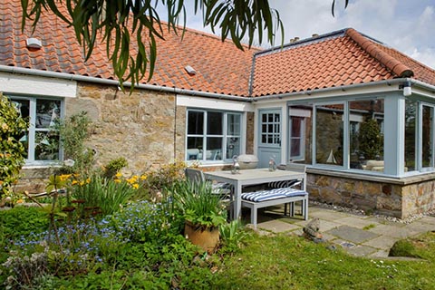 Patio and back of cottage