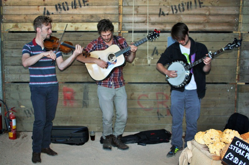 Wire & Wool providing lively bluesy tunes at the Night Market